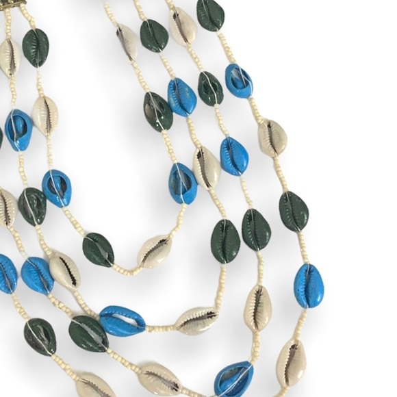 Natural Cowrie shells necklace cowrie shell multi strand beads necklace - Picture 2 of 7